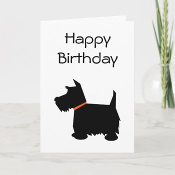 Scottish Terrier Dog Silhouette Card by roughcollie at Zazzle
