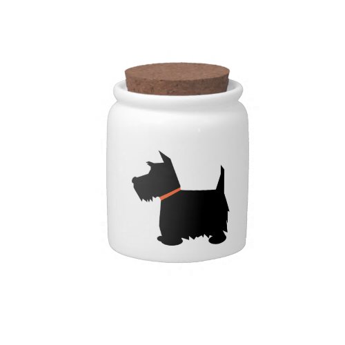 Scottish Terrier dog silhouette cookie candy jar