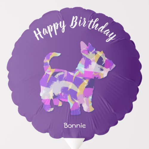 Scottish Terrier Dog Silhouette Cute Purple PYB Balloon