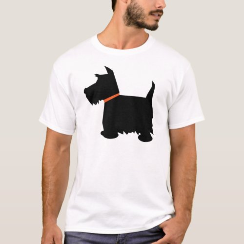 Scottish Terrier dog silhouette mens t_shirt