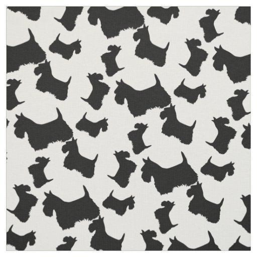 Scottish terrier dog silhouettes fabric