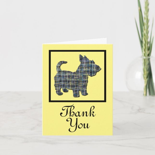 Scottish Terrier Dog Thank You Greeting Card (Front)