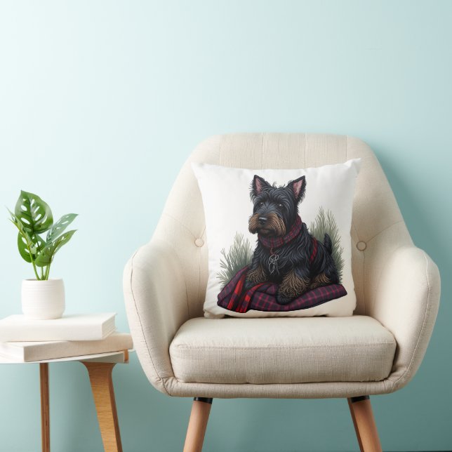 Scottish Terrier Dog  Throw Pillow (Chair)