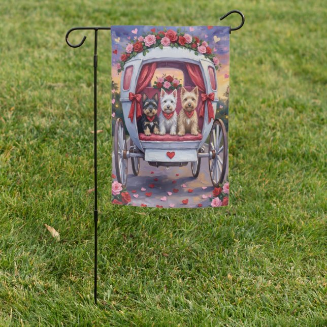 Scottish Terrier Dog Valentine's Day Garden Flag (In SItu)