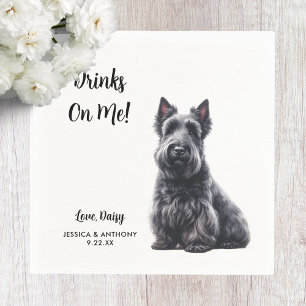 Scottish Terrier Dog Wedding  Napkins