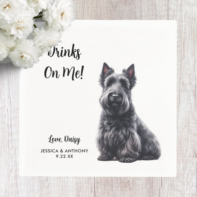 Scottish Terrier Dog Wedding  Napkins (Creator Uploaded)