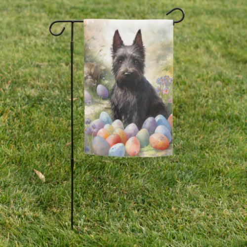 Scottish Terrier Dog with Easter Eggs Holiday Garden Flag