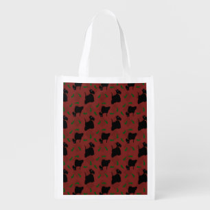 Scottish Terrier Dogs and Tam O'Shanter Grocery Bag