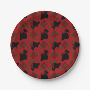 Scottish Terrier Dogs and Tam O'Shanter Paper Plates