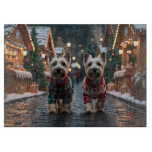 Scottish Terrier Dogs Christmas Snow Holiday Cutting Board