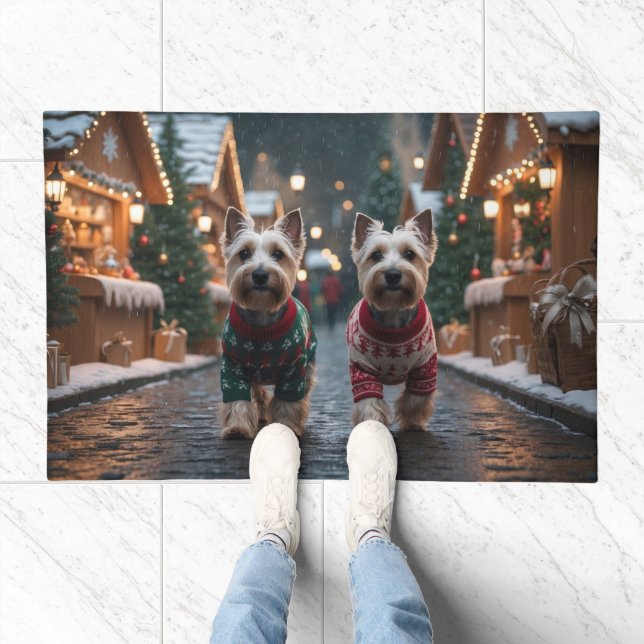 Scottish Terrier Dogs Christmas Snow Holiday Doormat (Indoor)