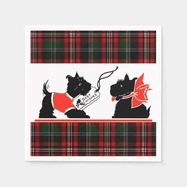 Scottish Terrier Dogs Gift Giving Napkins (Front)