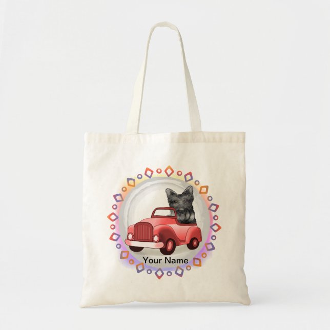 Scottish Terrier Driving Car Tote Bag (Front)