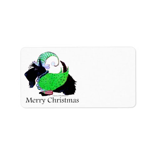 Scottish Terrier Elf Label