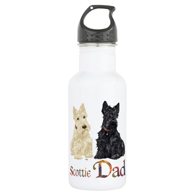 Scottish Terrier Father's Day Water Bottle (Front)