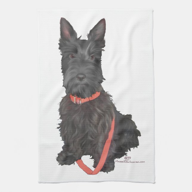 Scottish Terrier Flourish Towel (Vertical)