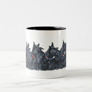Scottish Terrier Gathering Two-Tone Coffee Mug