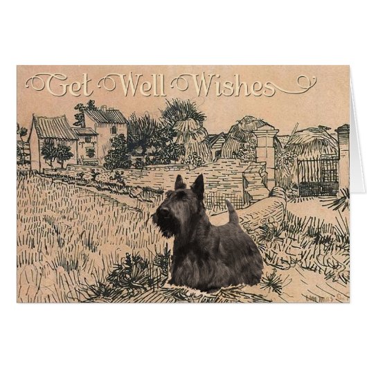 Scottish Terrier Get Well Wishes Cards (Front Horizontal)