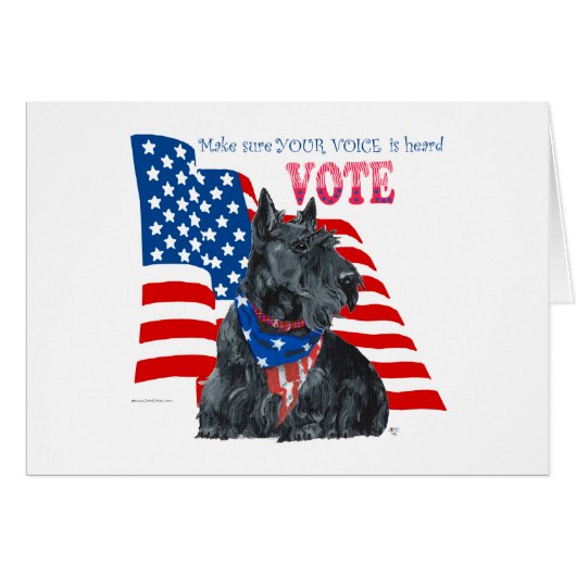 Scottish Terrier Getting out the VOTE Cards (Front Horizontal)