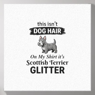 Scottish Terrier Glitter Funny Dog Lover Design_1 Canvas Photo Tile