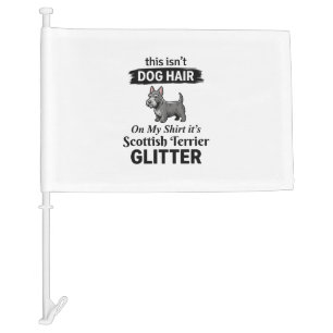Scottish Terrier Glitter Funny Dog Lover Design_1 Car Flag