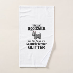 Scottish Terrier Glitter Funny Dog Lover Design_1 Hand Towel
