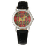 Scottish Terrier Gold Plaid Personalize Watch at Zazzle