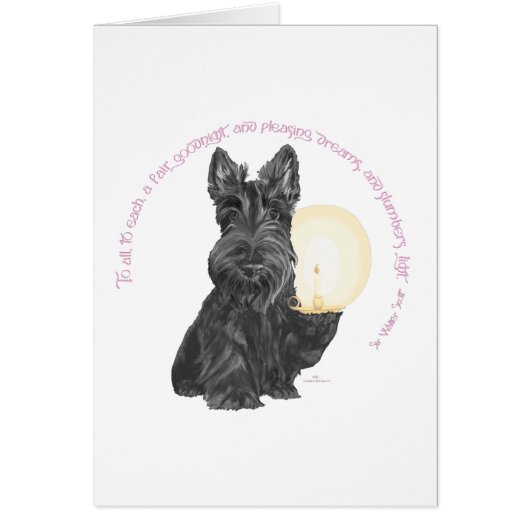 Scottish Terrier Goodnight PINK Cards (Front)
