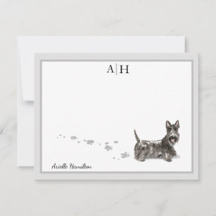 Scottish Terrier Personalized Note Cards Flat Note Cards, Gift for Dog Lovers Rottie Dog Stationery