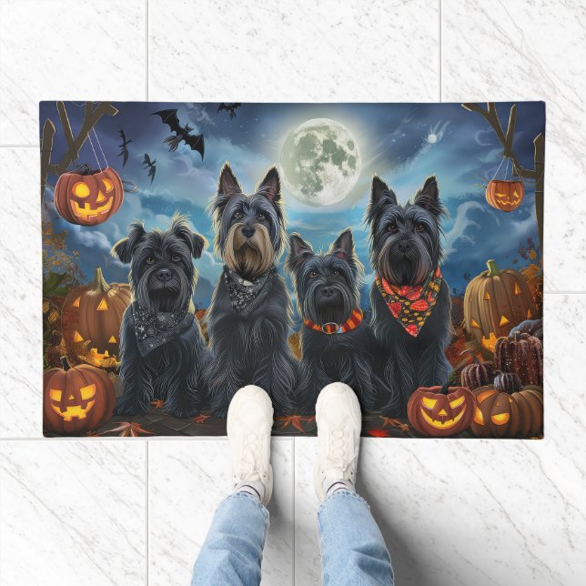 Scottish Terrier Halloween Spooky Doormat (Indoor)