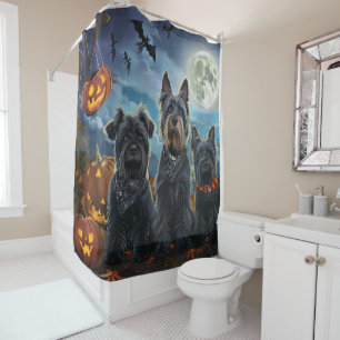 Scottish Terrier Halloween Spooky Shower Curtain