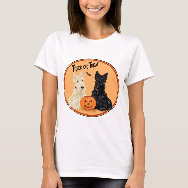 Scottish Terrier Halloween T-Shirt (Front)