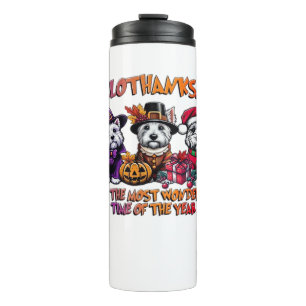 Scottish Terrier Halloween Thanksgiving Christmas Thermal Tumbler