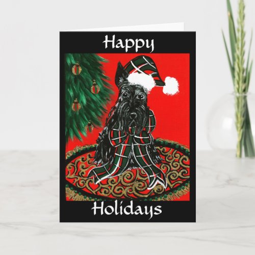 Scottish Terrier Happy Holidays Card