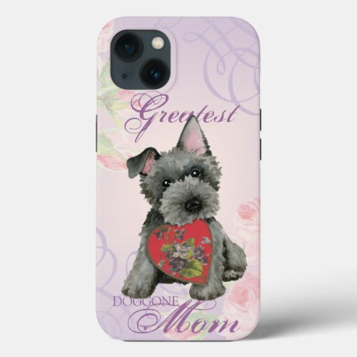 Scottish Terrier Heart Mom iPhone 13 Case