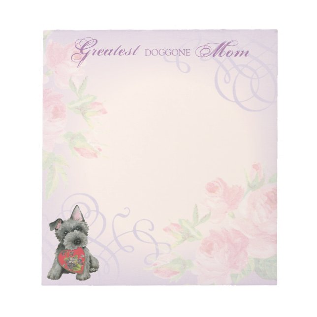 Scottish Terrier Heart Mom Notepad (Front)