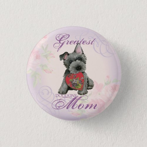 Scottish Terrier Heart Mom Pinback Button