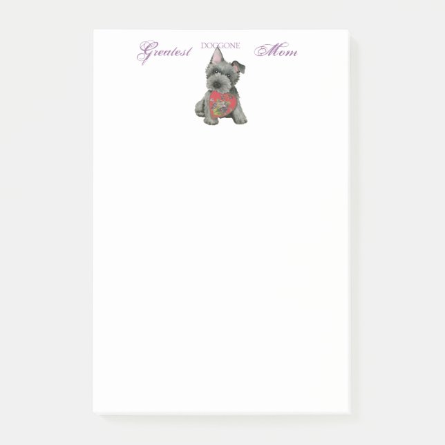 Scottish Terrier Heart Mom Post-it Notes (Front)