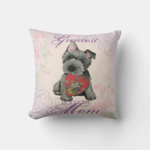 Scottish Terrier Heart Mom Throw Pillow