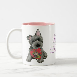 Scottish Terrier Heart Mom Two-Tone Coffee Mug