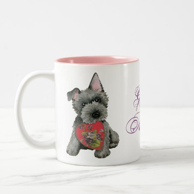Scottish Terrier Heart Mom Two-Tone Coffee Mug (Left)