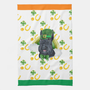 Scottish Terrier Holiday Home Decor St Patrick Day Kitchen Towel