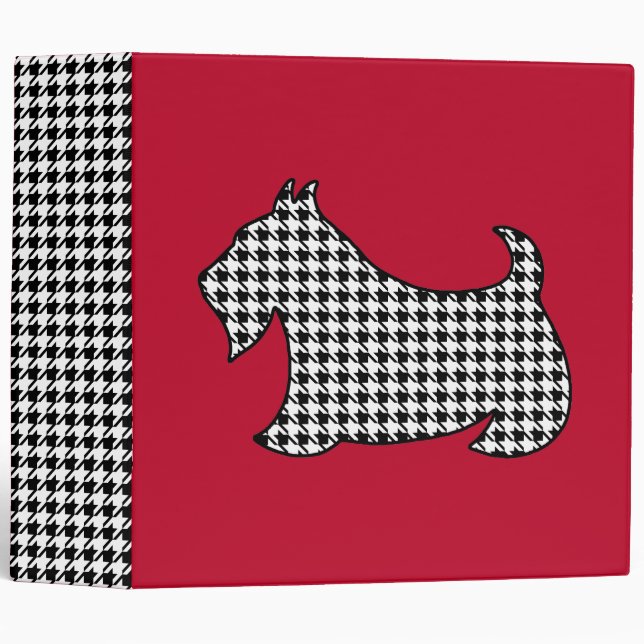 Scottish Terrier Houndstooth Binder (Front/Spine)