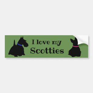 Scottish Terrier, I love my Scotties/black Bumper Sticker