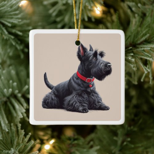 Scottish Terrier in Ceramic Ornament