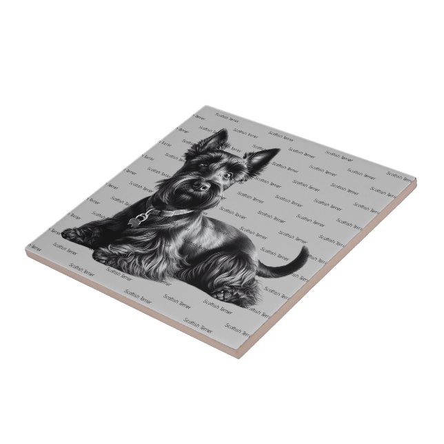 Scottish Terrier in Ceramic Tile (Side)