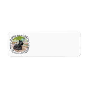 Scottish Terrier in Dappled Sunlight Label