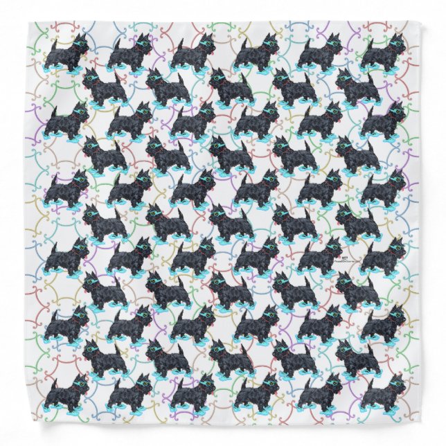 Scottish Terrier in FlipFlops Bandana (Front)