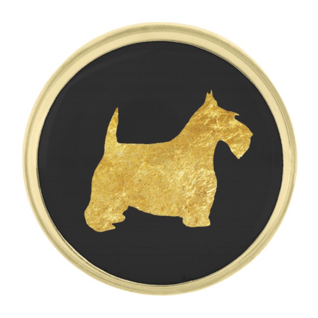 Scottish Terrier in Gold Gold Finish Lapel Pin (Front)