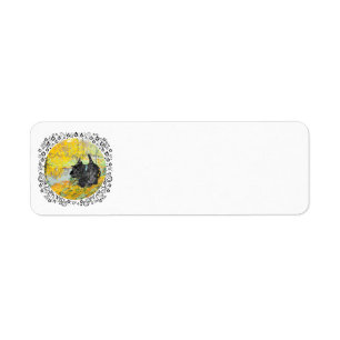 Scottish Terrier in Golden Woods Label